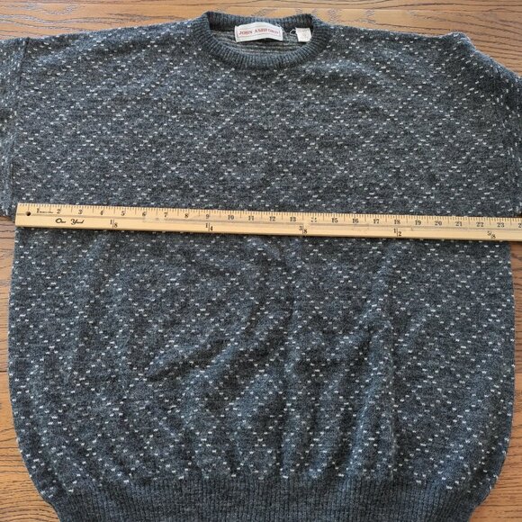 Vintage John Ashford Gray Patterned Knit long sleeve Sweater Acrylic Wool sz XL - Picture 7 of 13